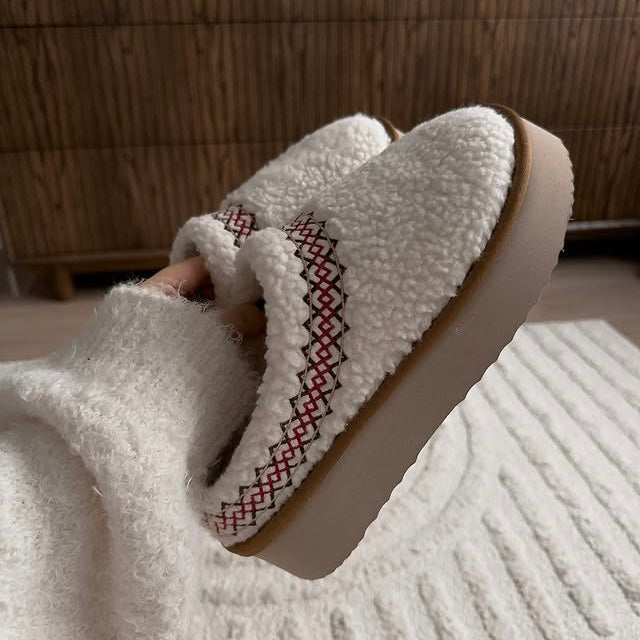 Fuutsi Fleece Platform Slippers